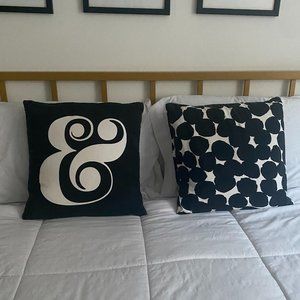 Set of 2 Black and White Kate Spade Throw Pillows